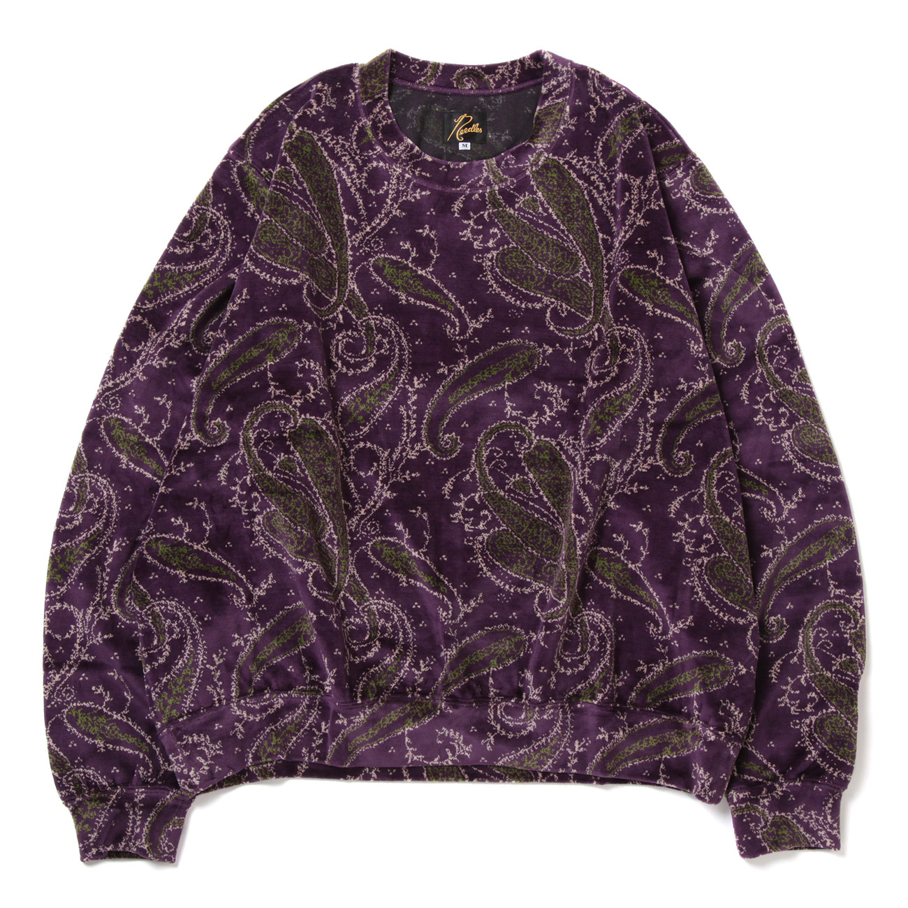 Crew Sweat Shirt - C/PE Paisley Velour Jq. - Purple