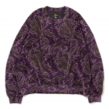 Needles / ニードルズ | Crew Sweat Shirt - C/PE Paisley Velour Jq. - Purple