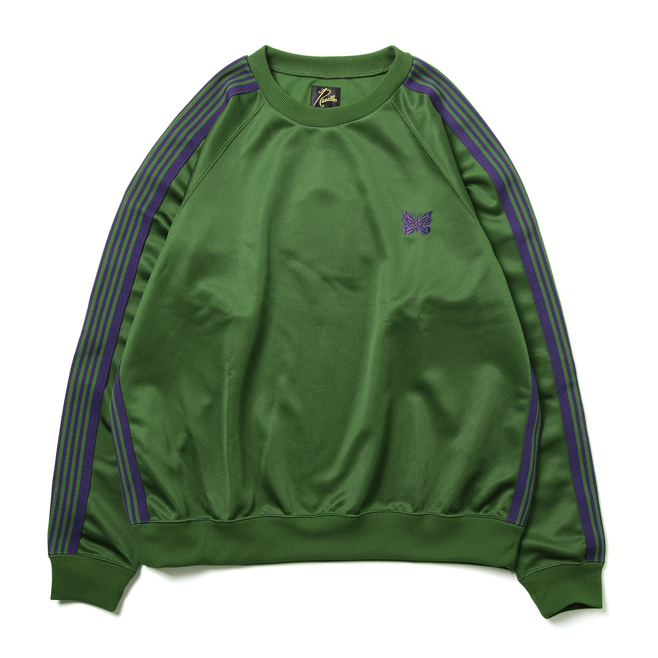 Needles / ニードルズ | Track Crew Neck Shirt - Poly Smooth - Ivy