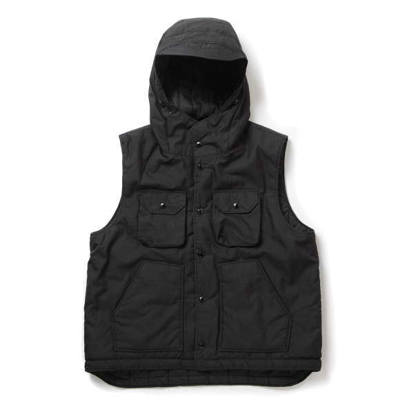 Engineered Garments Field Vest Olive Coated Cotton Cloth