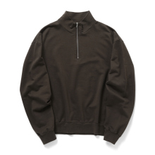 AURALEE / オーラリー | SUPER HIGH GAUGE SWEAT HALF ZIP P/O (レディース) - Dark Brown