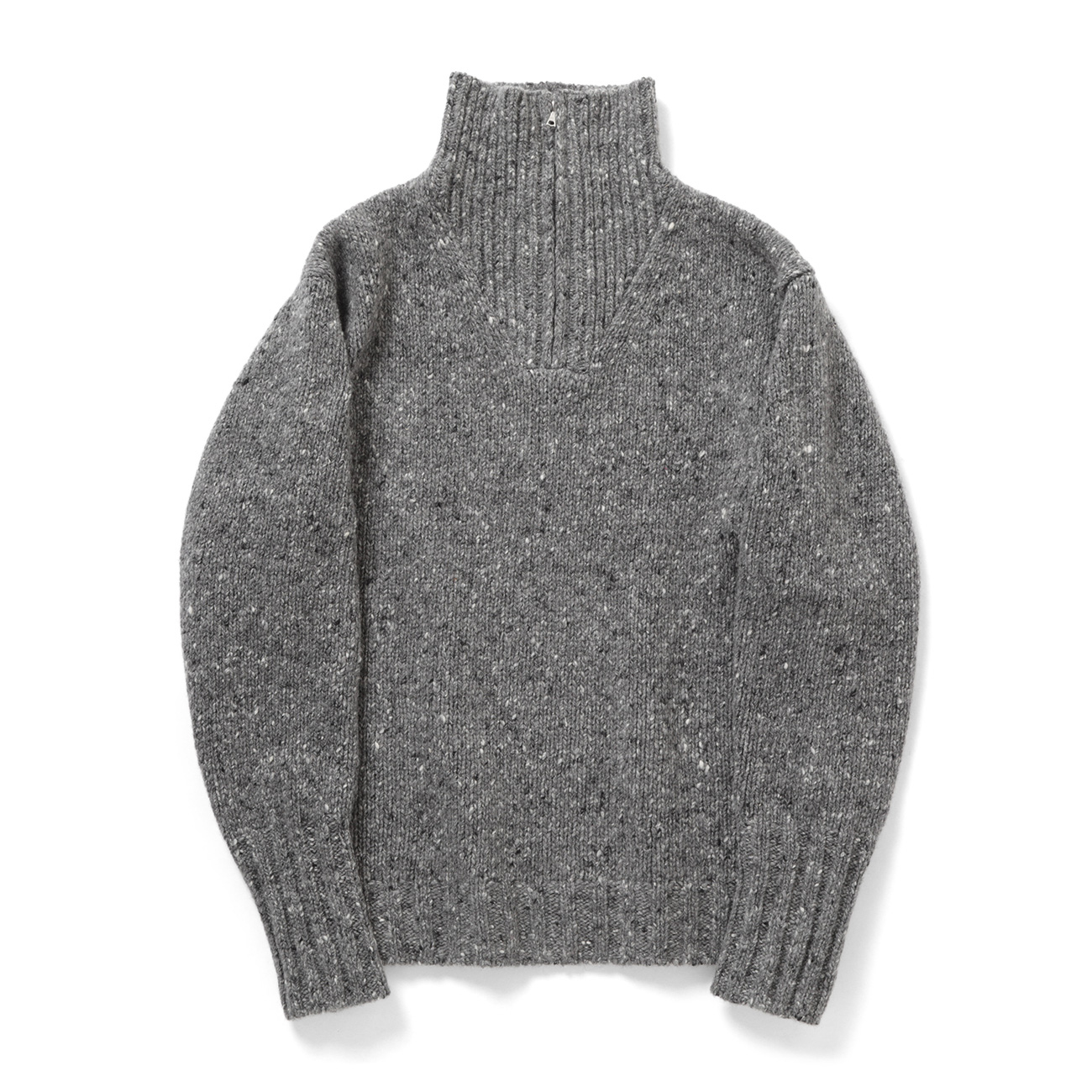 AURALEE / オーラリー | LOW-GAUGE HOMESPUN TWEED KNIT ZIP TURTLE