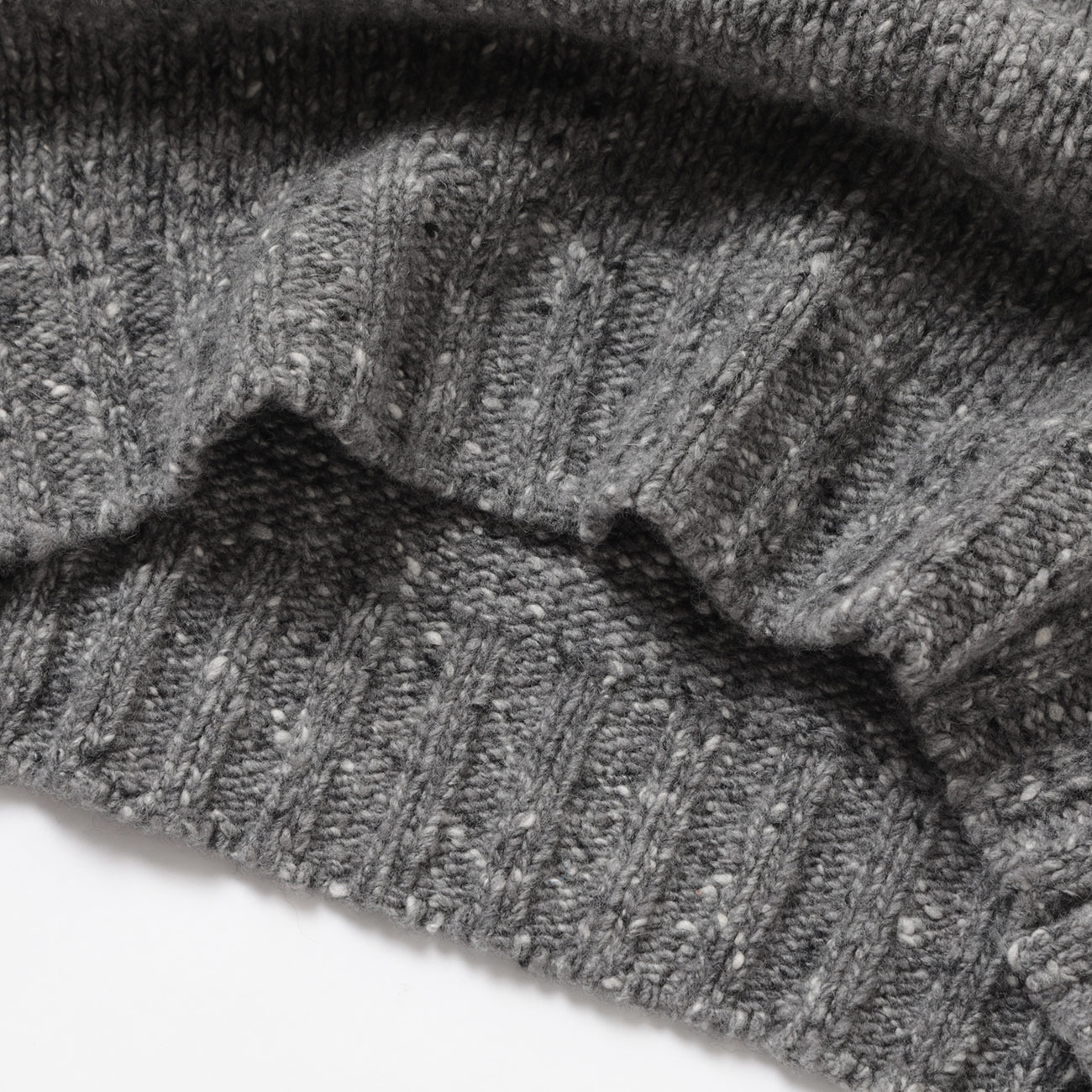 AURALEE / オーラリー | LOW-GAUGE HOMESPUN TWEED KNIT ZIP TURTLE