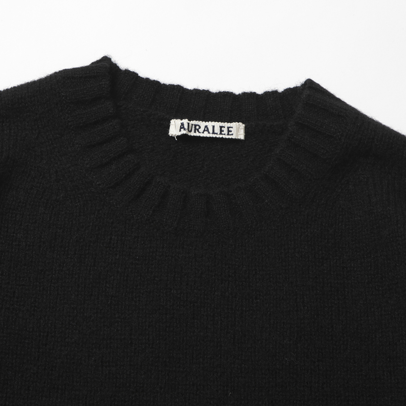 AURALEE / オーラリー | SHETLAND WOOL CASHMERE KNIT P/O - Black