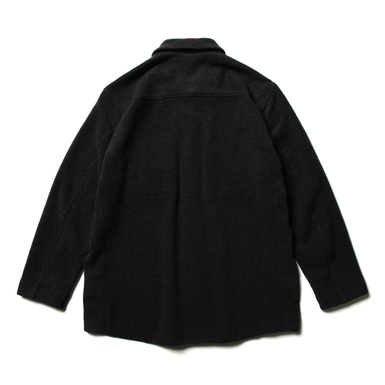 CASHMERE WOOL BRUSHED JERSEY BIG SHIRTS (メンズ) - Top Charcoal