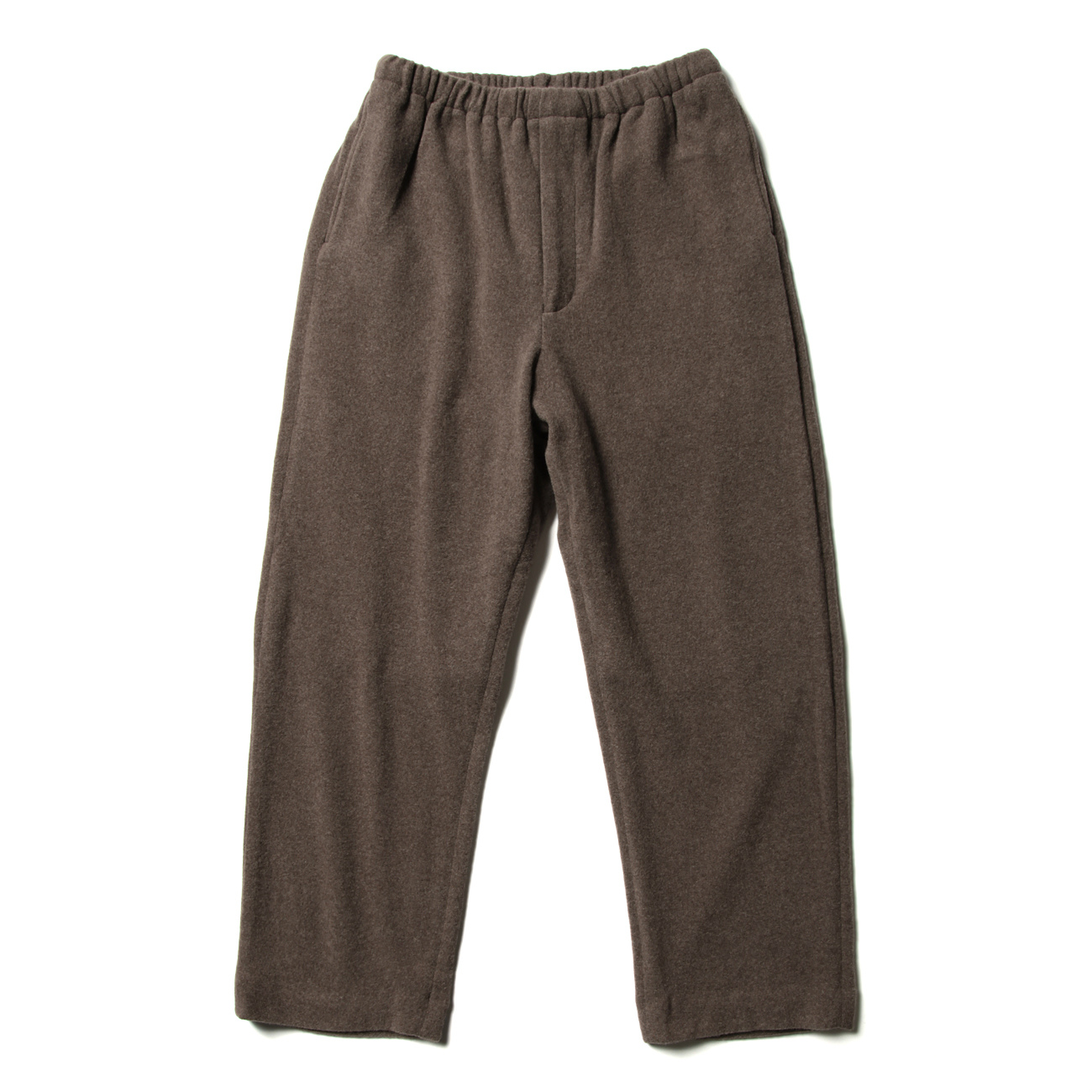 CASHMERE WOOL BRUSHED JERSEY PANTS - Top Brown