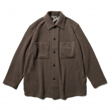 CASHMERE WOOL BRUSHED JERSEY BIG SHIRTS (メンズ) - Top Brown