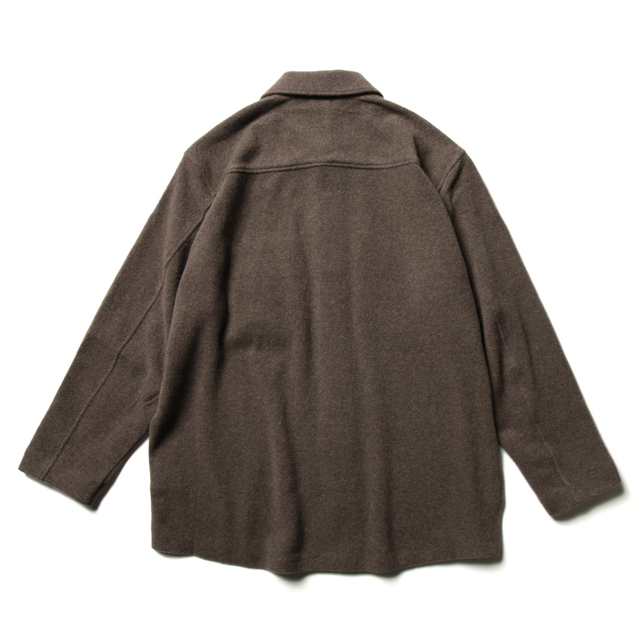 CASHMERE WOOL BRUSHED JERSEY BIG SHIRTS (メンズ) - Top Brown