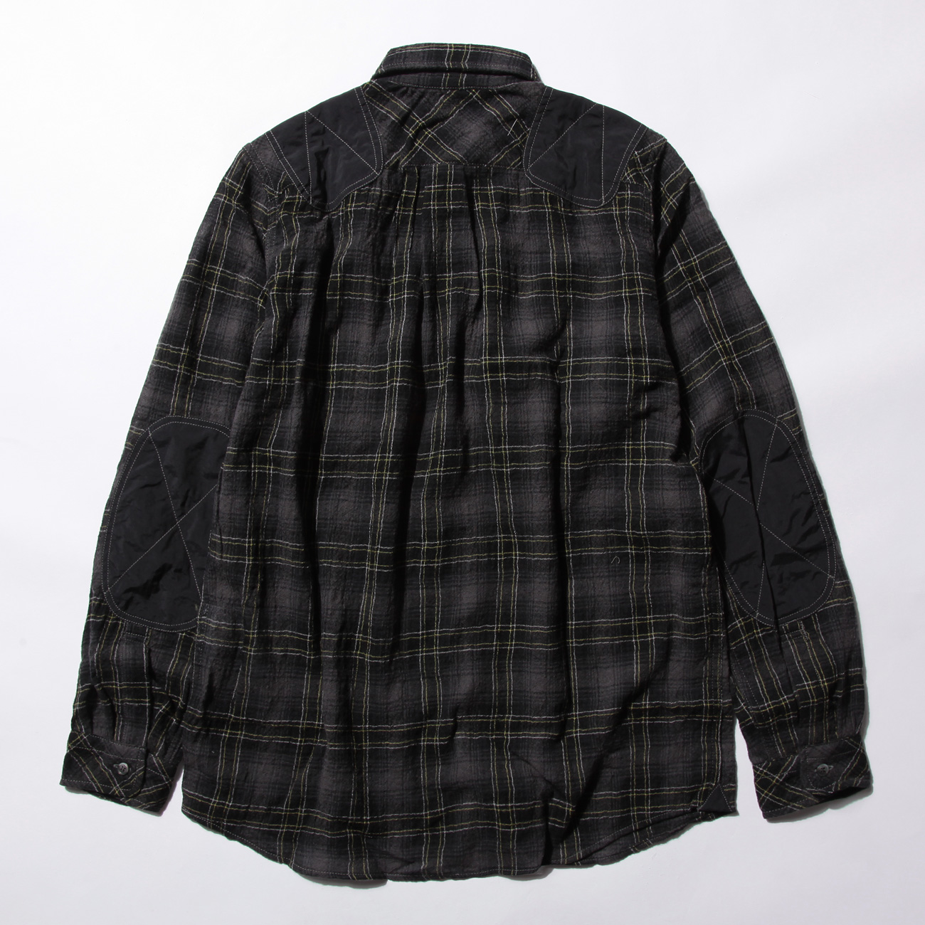 and wander / アンドワンダー | wool check shirt (M) - Black | 通販