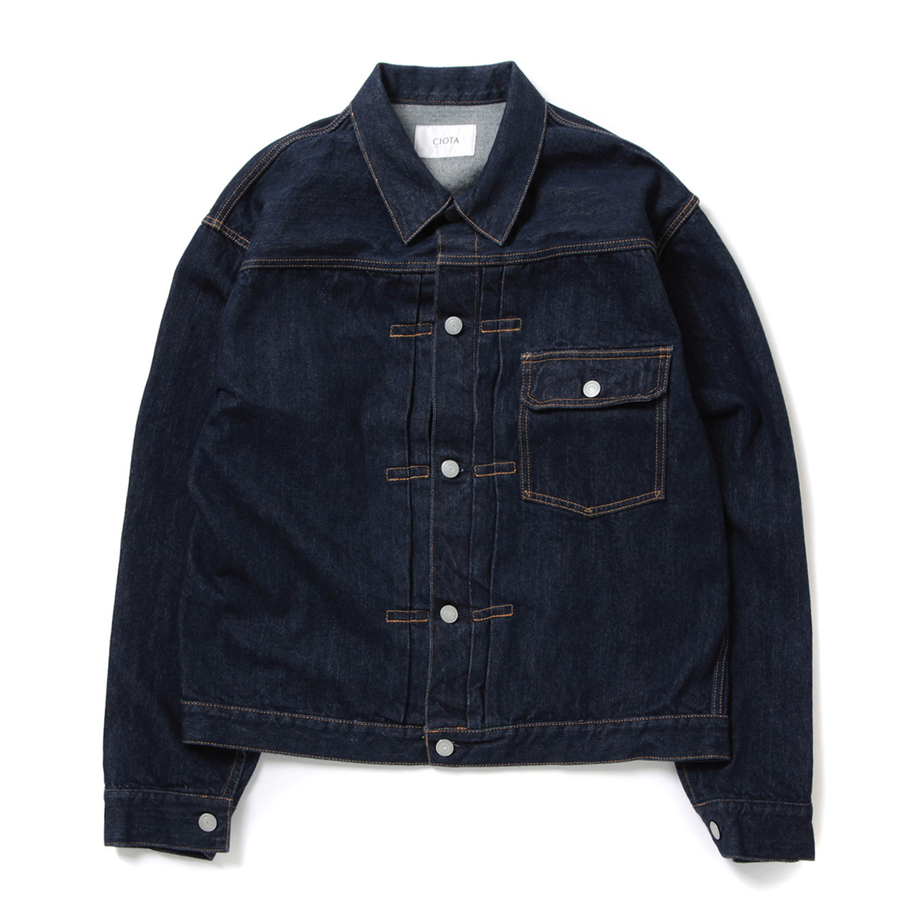 Single Pocket Denim Jacket - Dark Blue Damage
