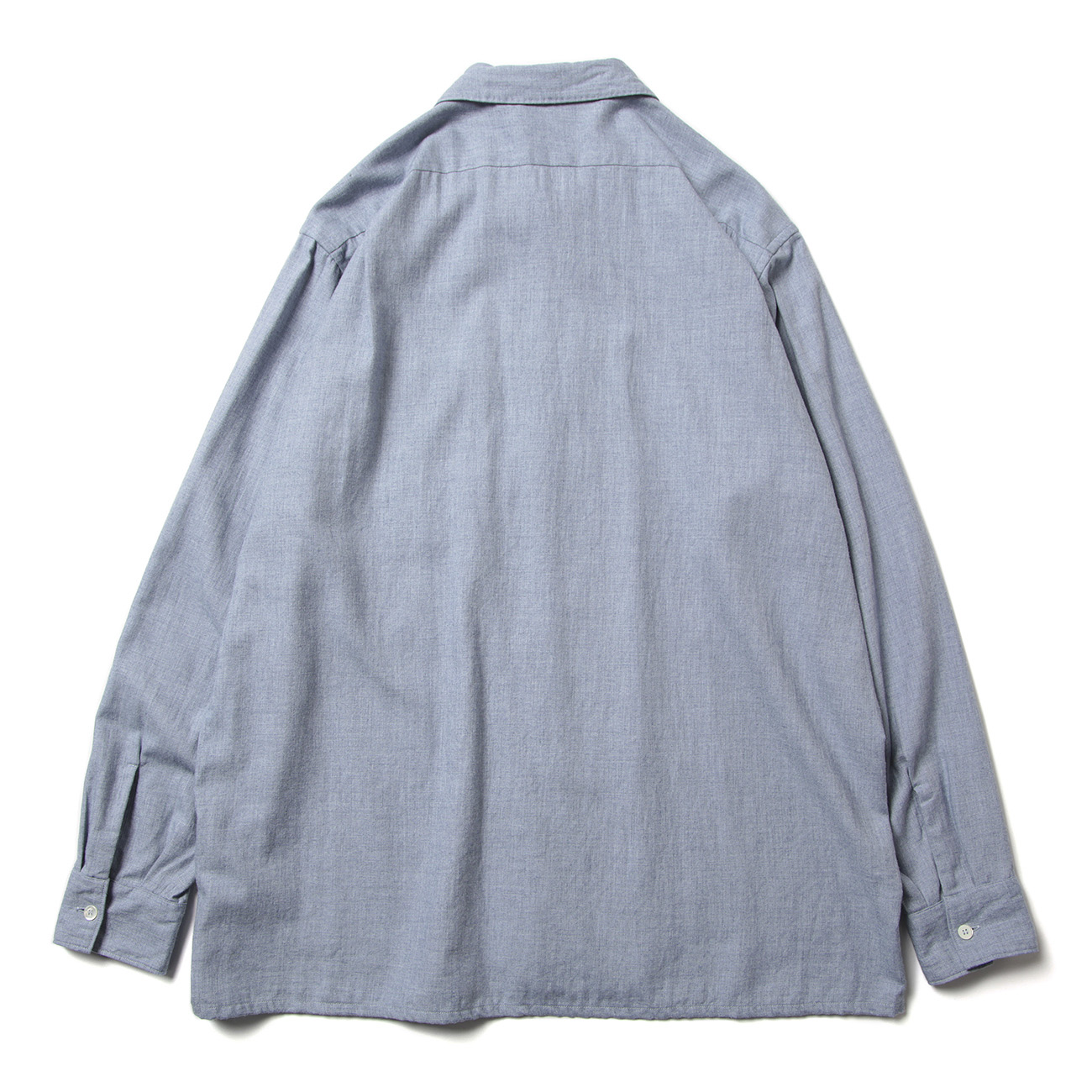 COMOLI / コモリ | コットンカシミヤ オープンカラーシャツ - Sax