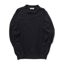 FUJITO / フジト | L/S Skipper Polo - Navy