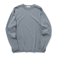 FUJITO / フジト | L/S Knit T-Shirt - Blue Gray