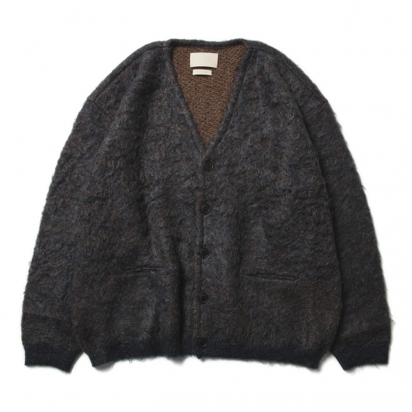 YOKE / ヨーク | 4COLOR MIX JACQUARD MOHIAR CARDIGAN - Peacock