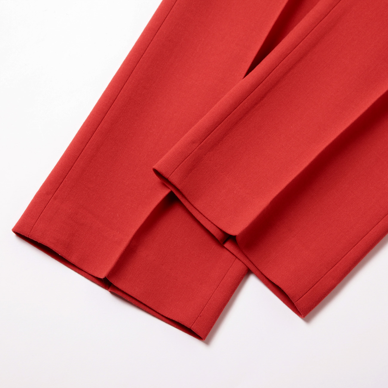 TENSE WOOL DOUBLE CLOTH SLACKS (レディース) - Red Orange