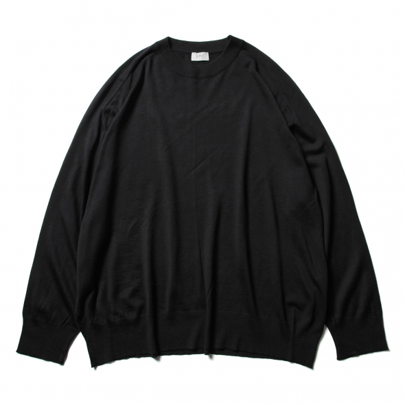 ACRYL RAYON WOOL / CREW NECK L/S KNIT - Navy