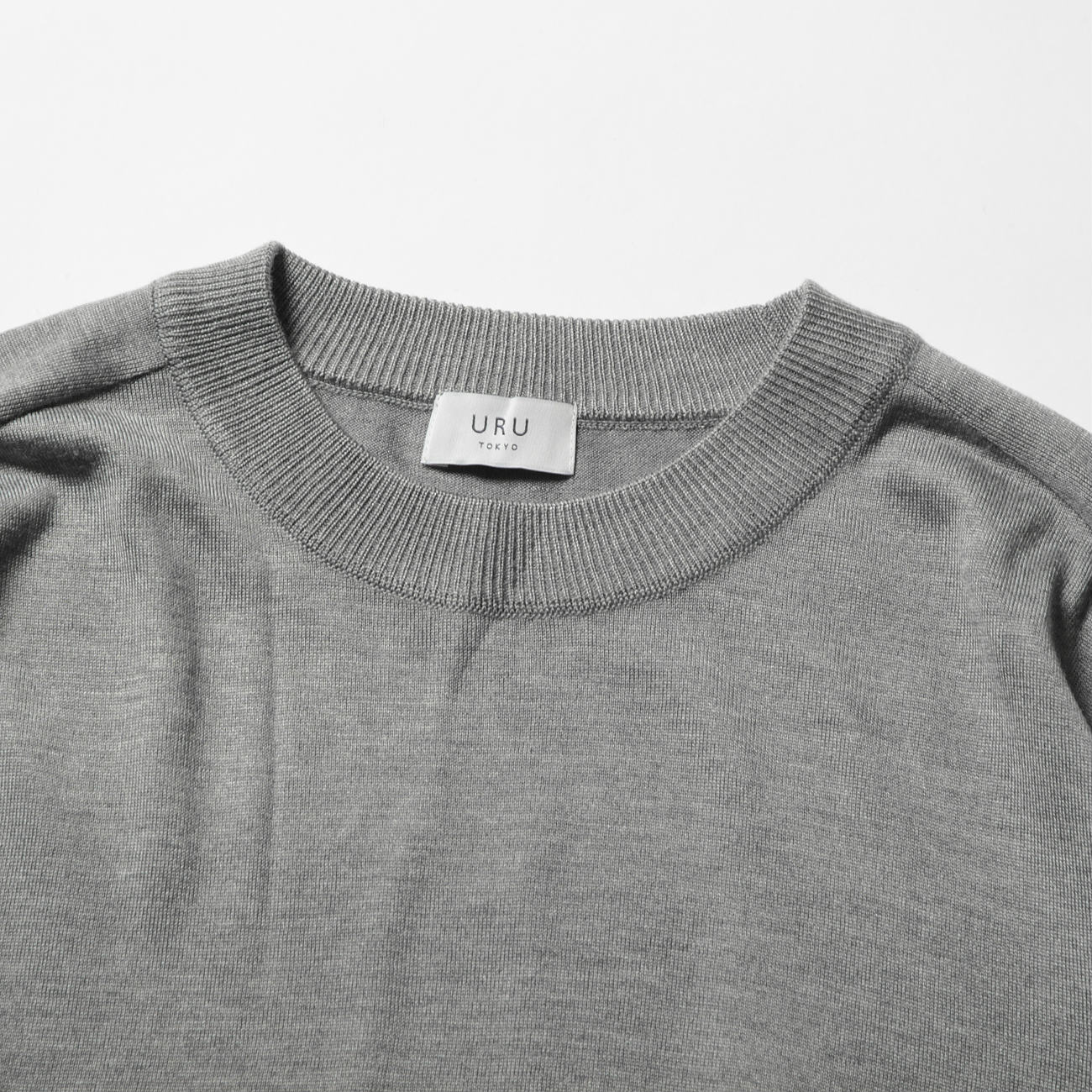 ACRYL RAYON WOOL / CREW NECK L/S KNIT - Gray