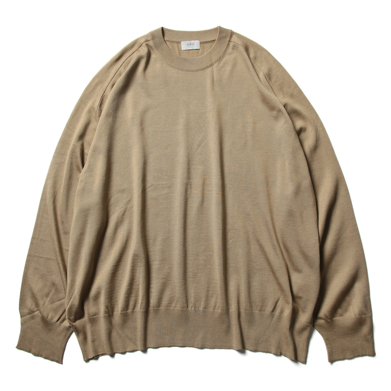 ACRYL RAYON WOOL / CREW NECK L/S KNIT - Beige