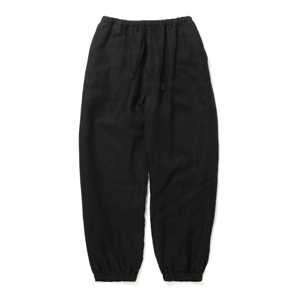 COMOLI / コモリ | リネン起毛 ドローストリングパンツ - Black | 通販
