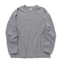 nanamica / ナナミカ | Micro Stripe Pocket L/S Tee - Navy X White