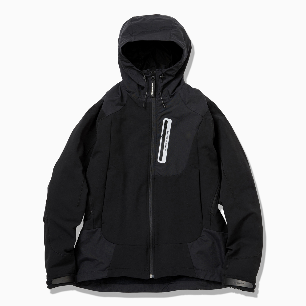 and wander / アンドワンダー | stretch shell jacket - Black | 通販