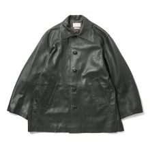 YOKE / ヨーク | CUT-OFF LEATHER CAR COAT - Deep Green