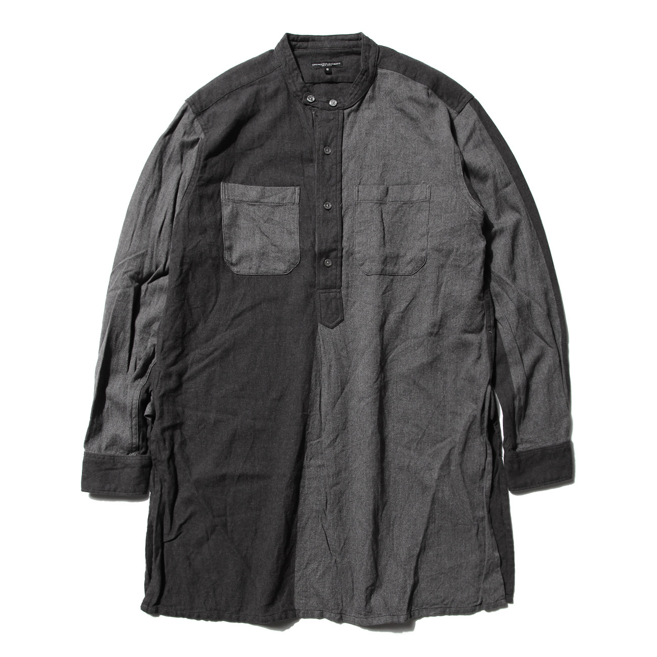 ENGINEERED GARMENTS | Banded Collar Long Shirt - Big HB St. - Grey