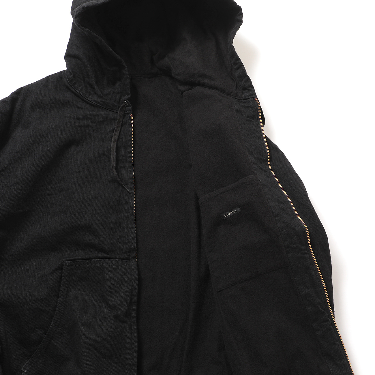 COMOLI / コモリ | ブラックデニム ジップパーカ - Black | 通販