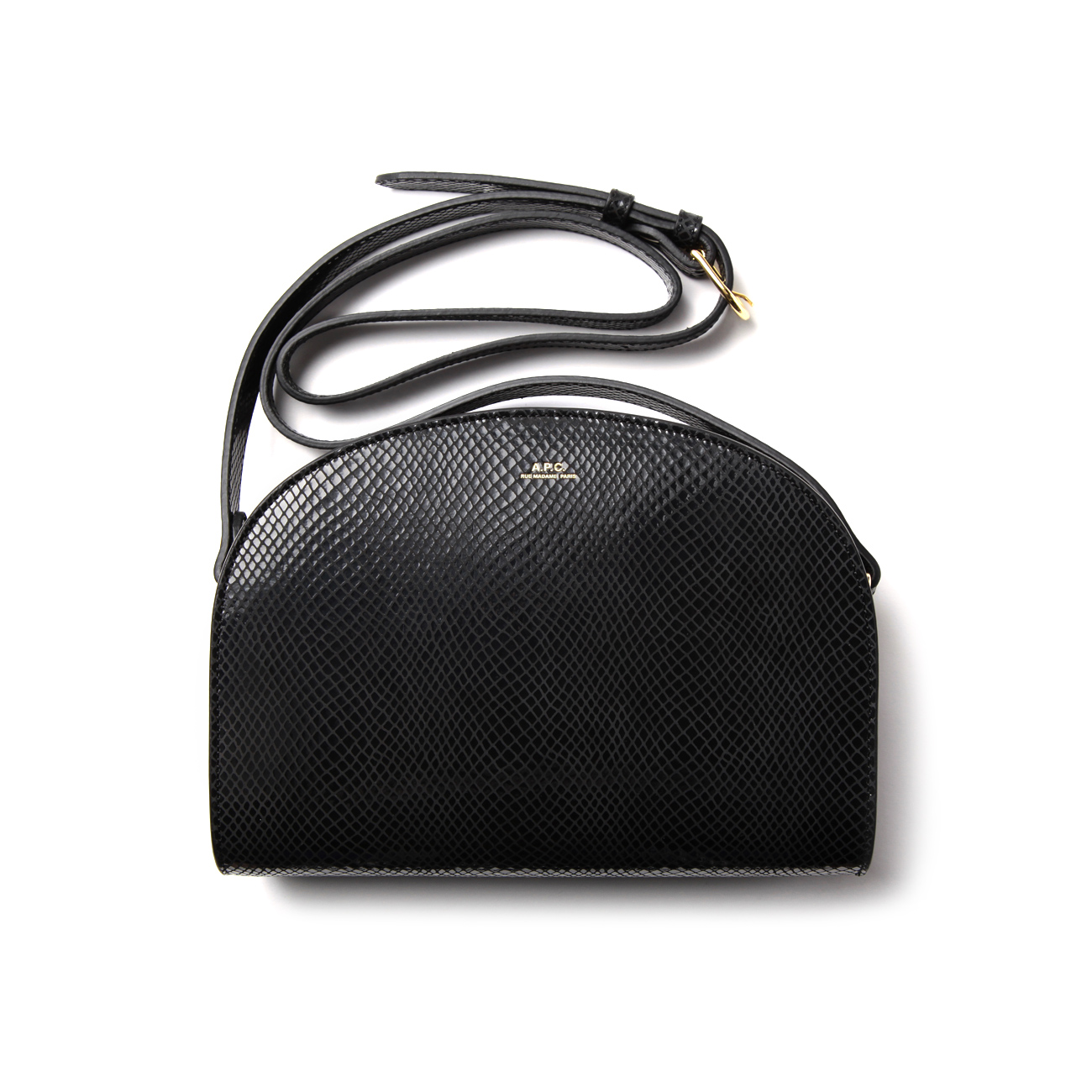 A.P.C. / アーペーセー | ハーフムーンバッグ - スネーク柄 - Black  