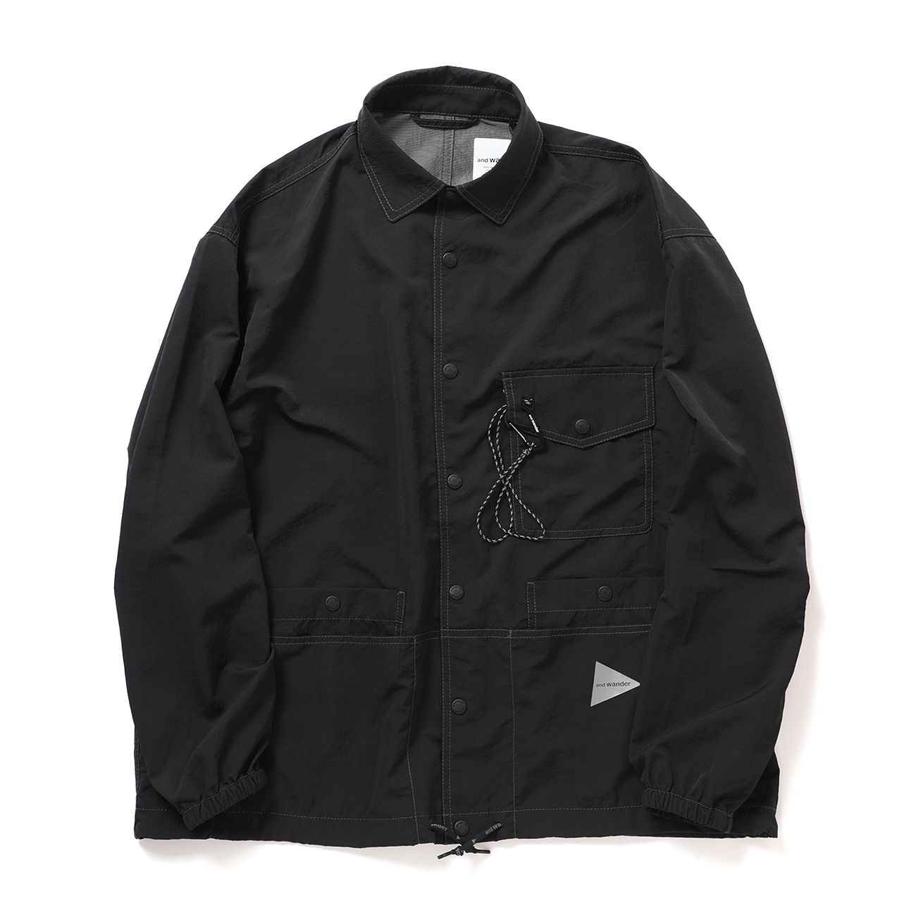 and wander / アンドワンダー | crinkled nylon shirts jacket