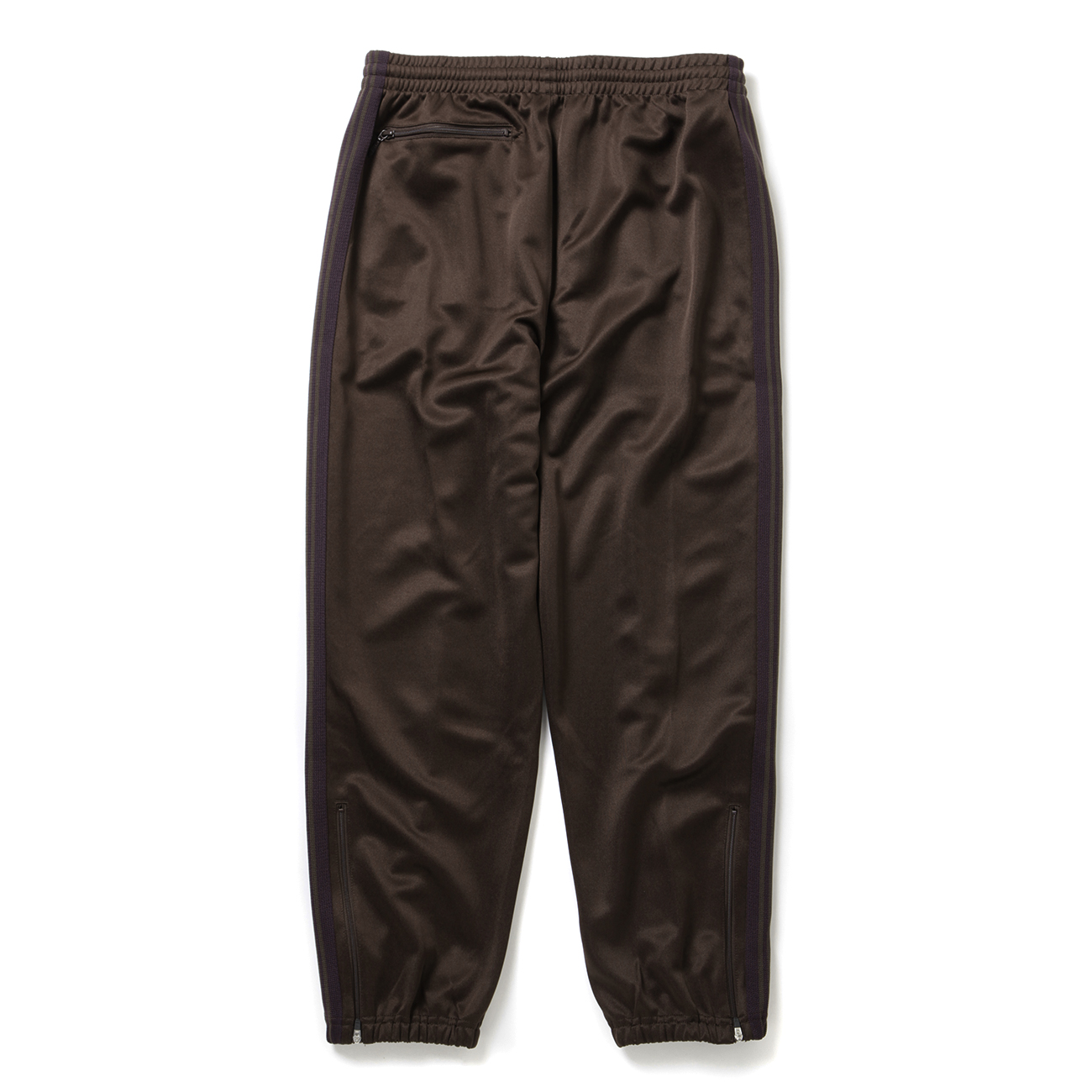 Needles / ニードルズ | Zipped Track Pant - Poly Smooth - Dk.Brown
