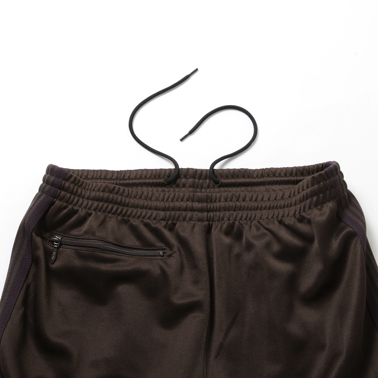 Needles / ニードルズ | Zipped Track Pant - Poly Smooth - Dk.Brown