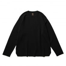 BATONER / バトナー | 32G SMOOTH CREW NECK (メンズ) - Black | 通販