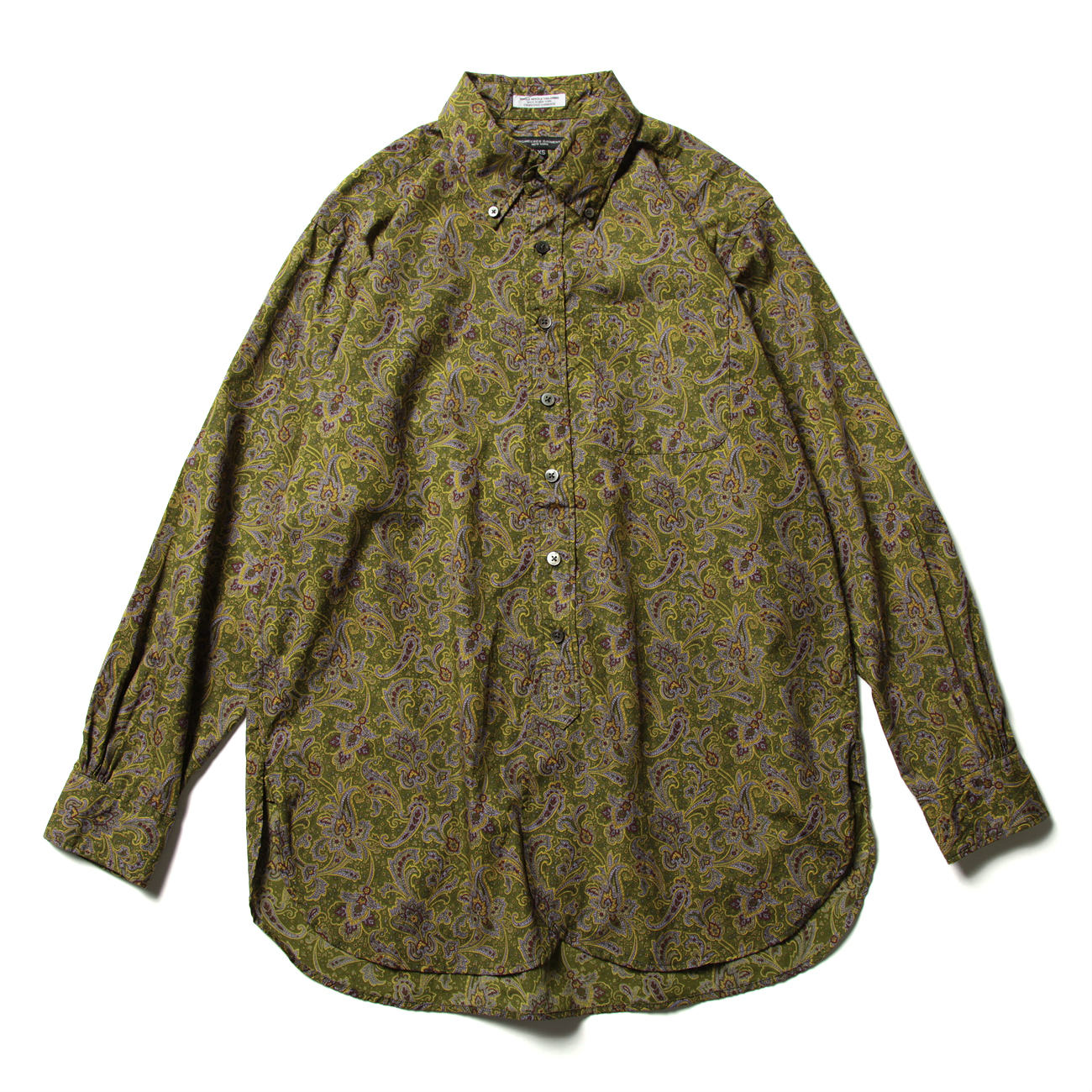 19 Century BD Shirt - Cotton Paisley Print - Olive / Purple