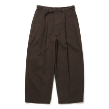 blurhms / ブラームス | Brushed Twill Belted Trousers - Chocolate