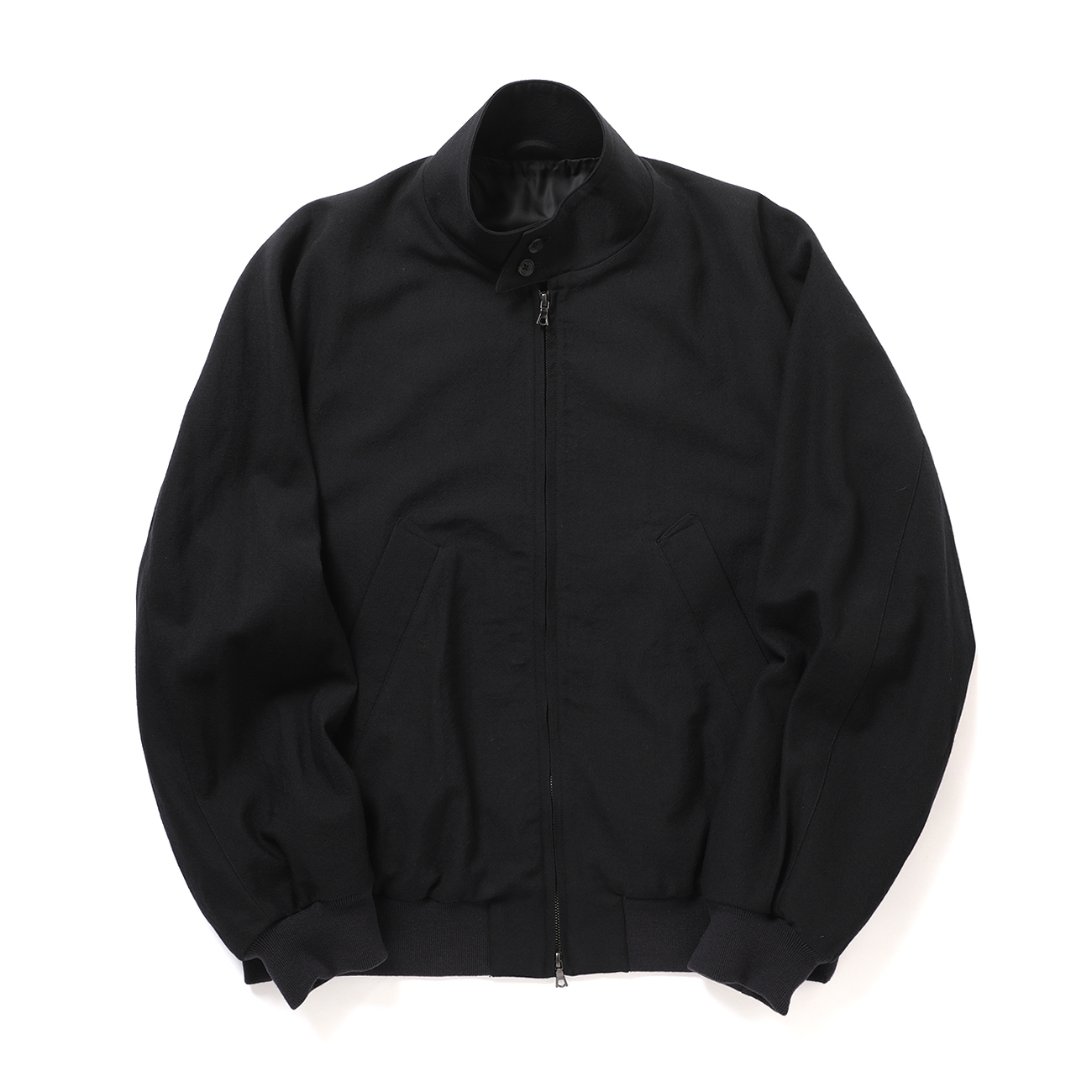 blurhms / ブラームス | Wool Gabardine Harrington Jacket - Black