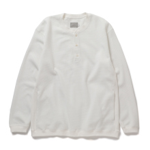 CURLY / カーリー | HONEYCOMB HENRY-NECK TEE - White