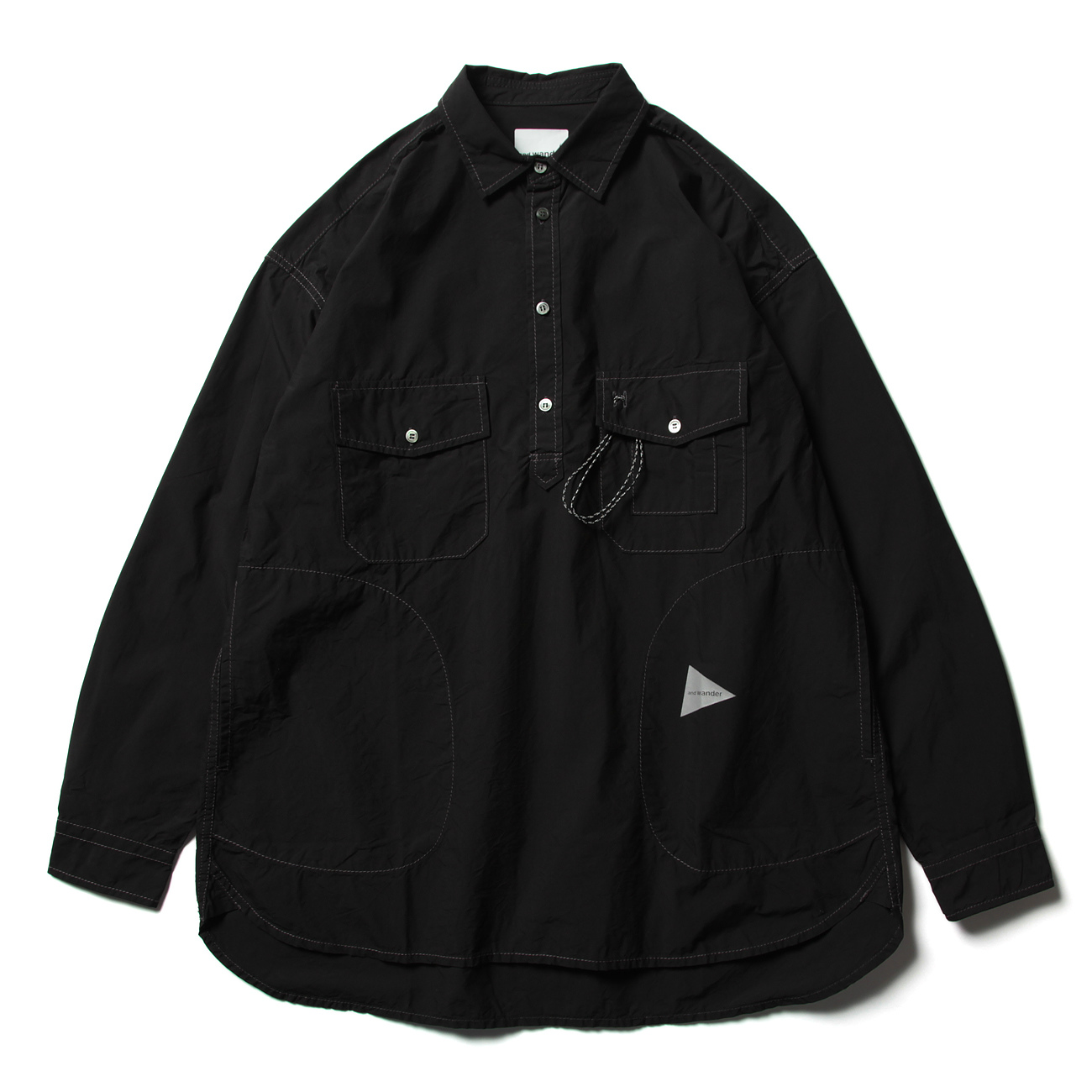 and wander / アンドワンダー | CORDURA typewriter shirt - Black