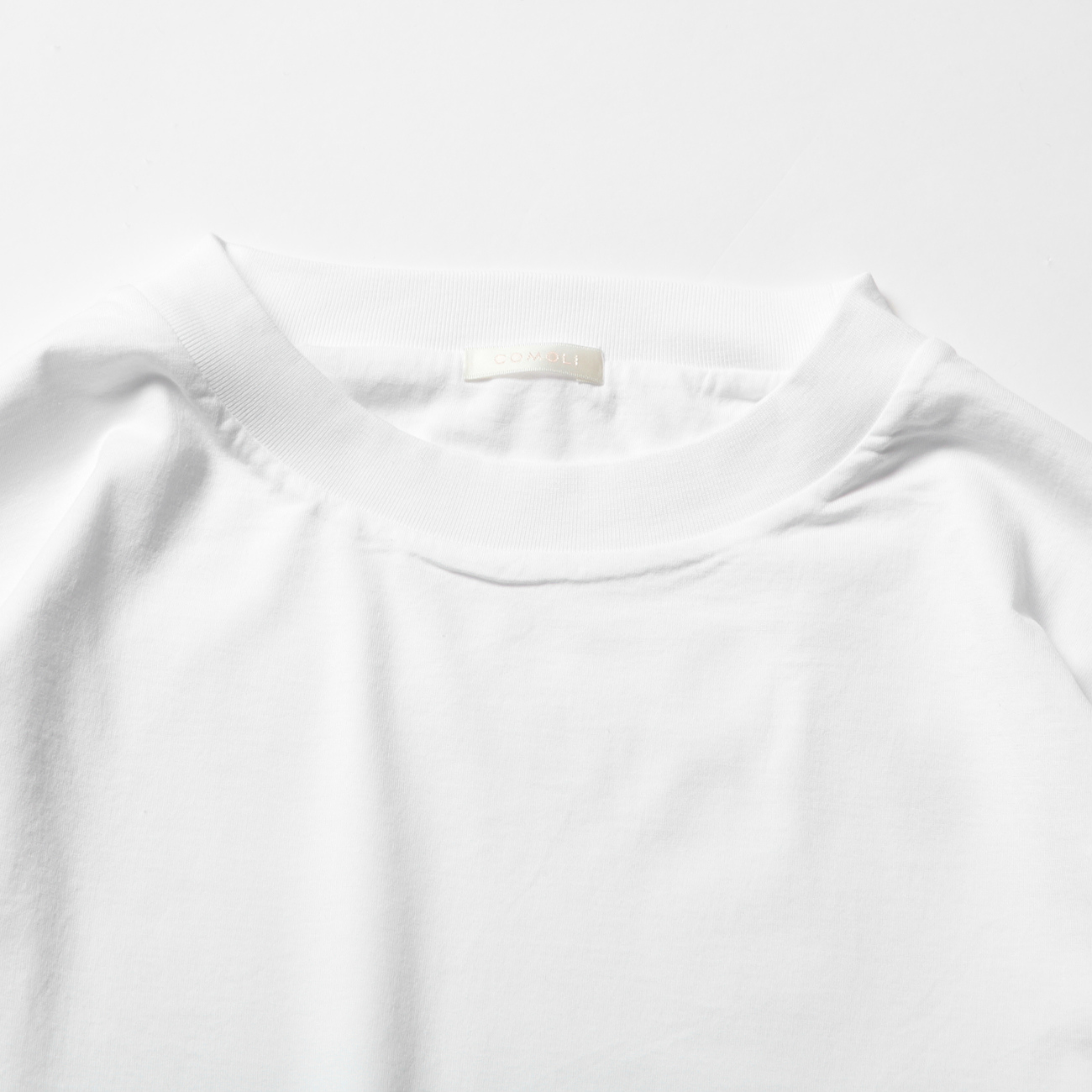 COMOLI / コモリ | ダブルレイヤー L/Sクルー - White | 通販