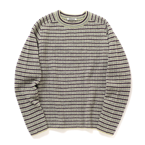 AURALEE / オーラリー | SHETLAND WOOL CASHMERE RIB KNIT P/O (メンズ