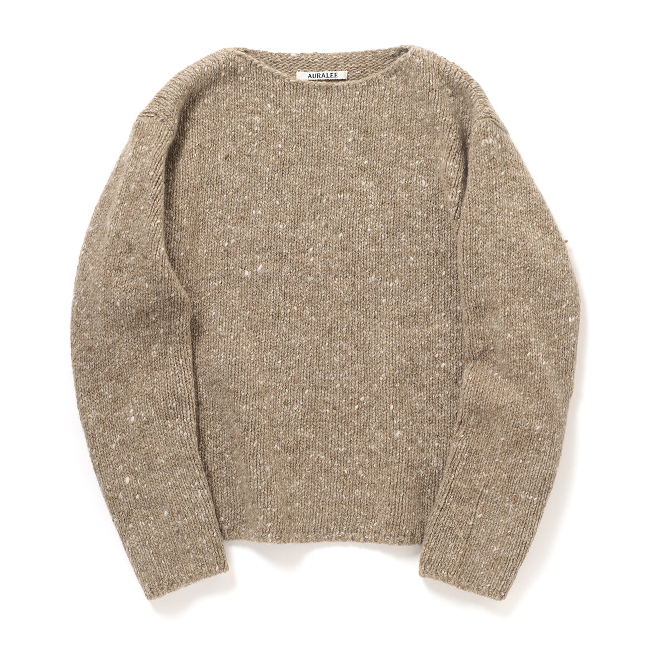 AURALEE / オーラリー | LOW-GAUGE HOMESPUN TWEED KNIT BOAT-NECK P/O