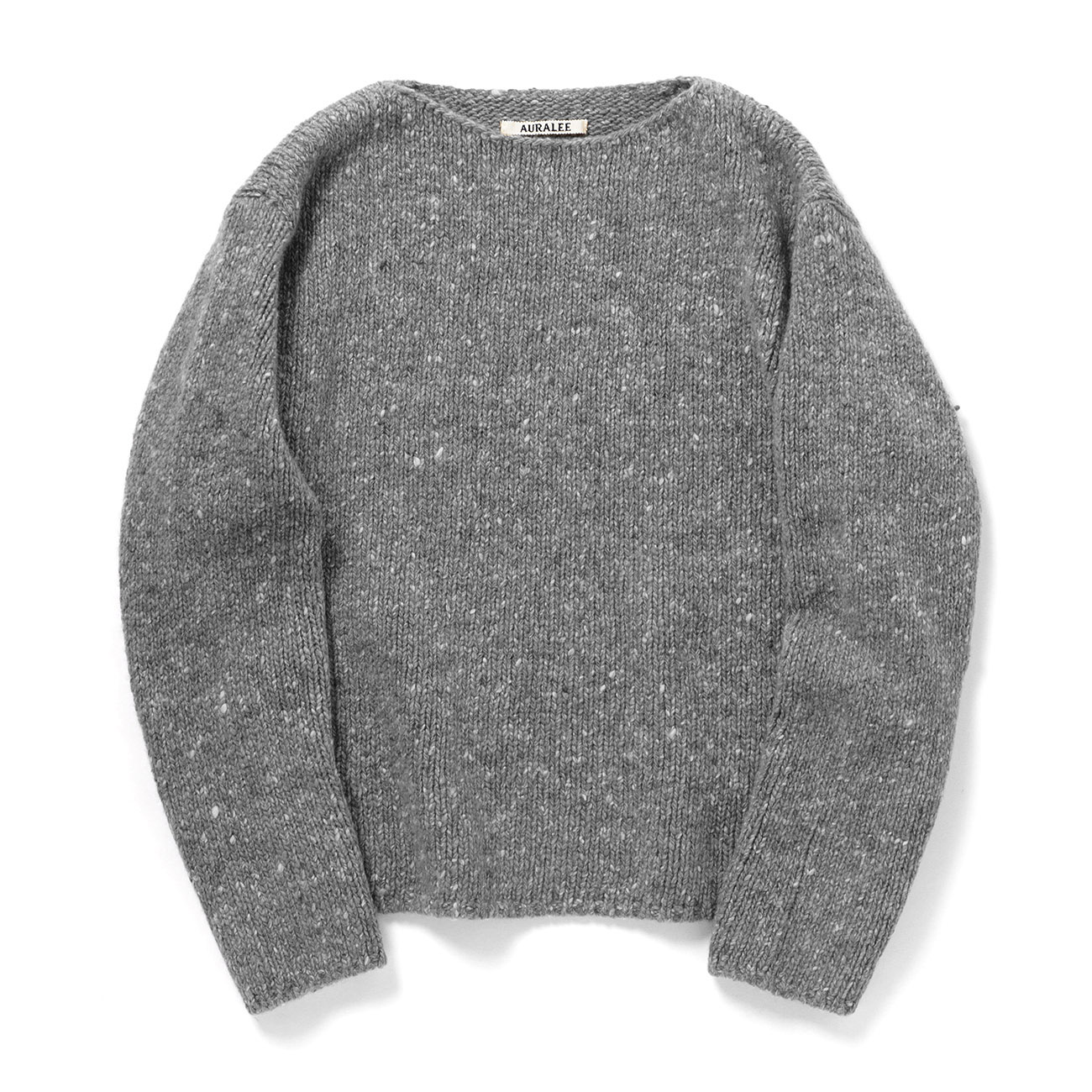 AURALEE / オーラリー | LOW-GAUGE HOMESPUN TWEED KNIT BOAT-NECK P/O