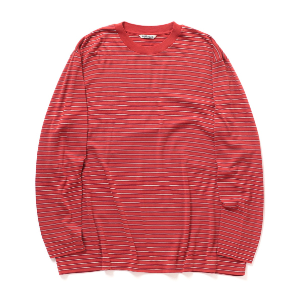 AURALEE / オーラリー | SOFT SMOOTH WOOL STRIPE JERSEY L/S TEE