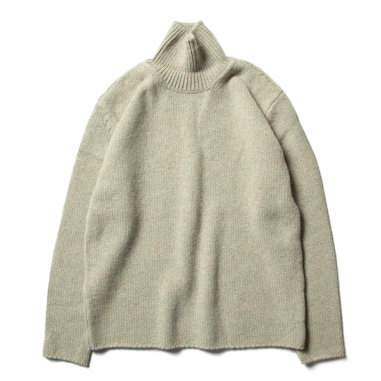 CAMEL WOOL MIX KNIT TURTLE NECK P/O (メンズ) - Mix Green
