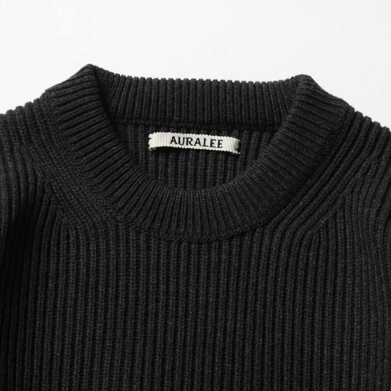 名作 オーラリー SUPER FINE WOOL RIB KNIT 黒 3 M AURALEE / オーラリー | SUPER FINE WOOL RIB KNIT BIG P/O