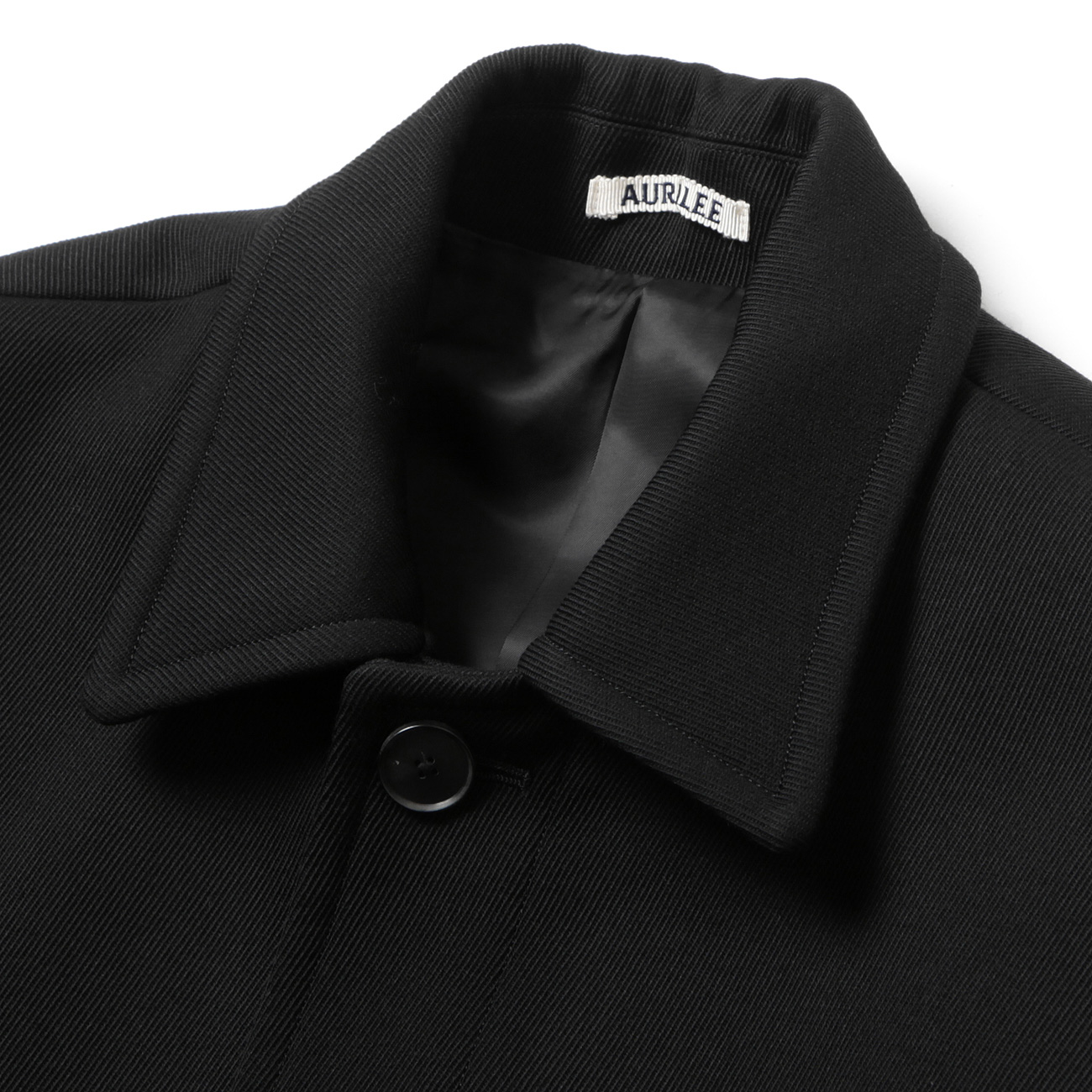 DOUBLE CLOTH HARD TWIST CARSEY BLOUSON - Black 襟