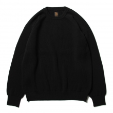 BATONER / バトナー | HARD TWIST WOOL CREW NECK (メンズ) - Black