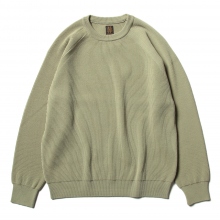 BATONER / バトナー | HARD TWIST WOOL CREW NECK (メンズ) - Khaki