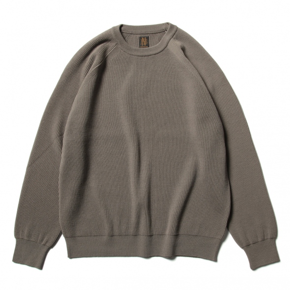 BATONER / バトナー | HARD TWIST WOOL CREW NECK (メンズ) - Mocha