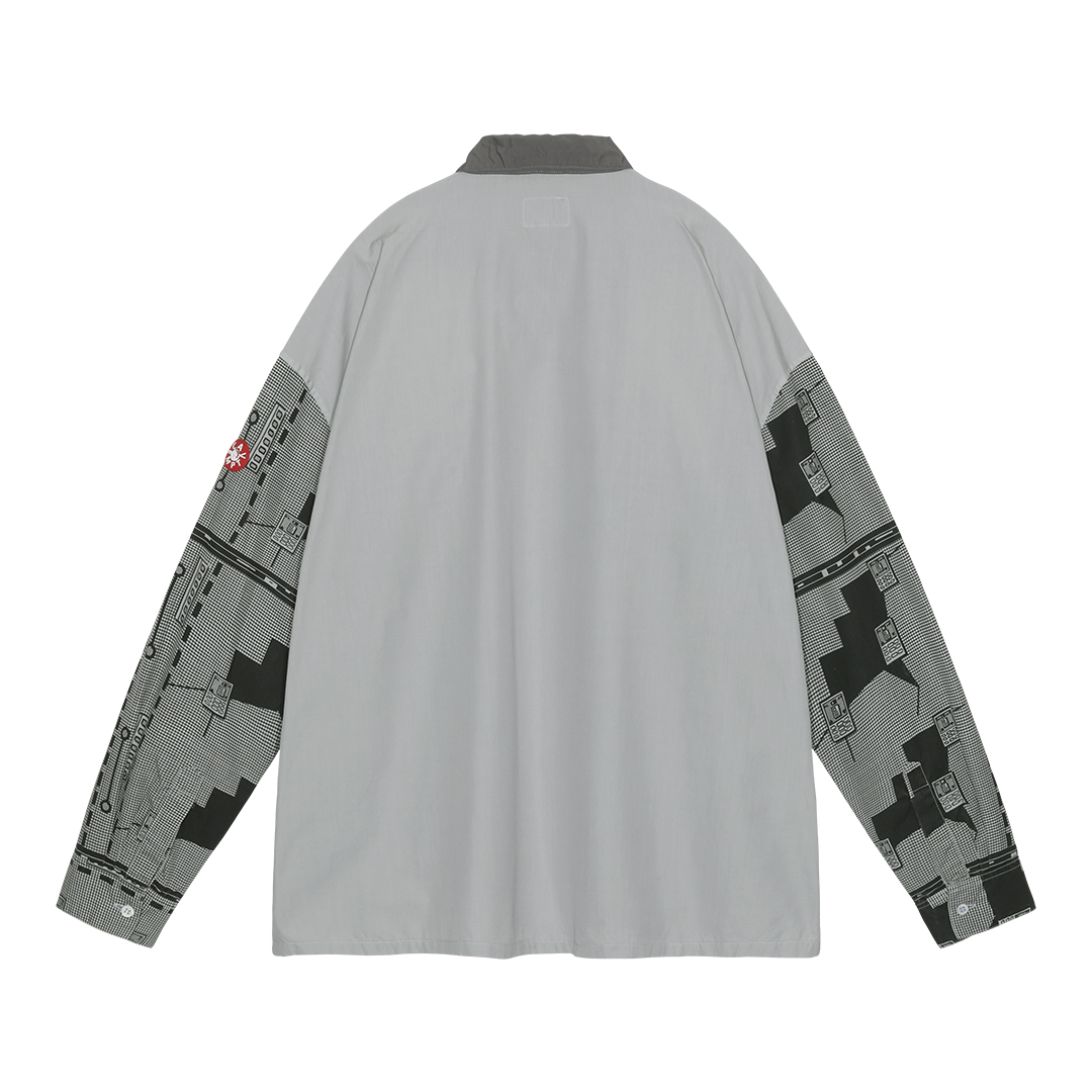 C.E / シーイー | OVERDYE GRID SLEEVE BIG SHIRT - Grey | 通販